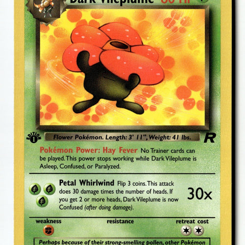Pokemon Card Dark Vileplume (30) 1st Edition LP Team Rocket 30/82