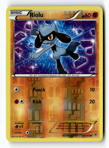 Pokemon Card Riolu (75) Reverse Holo LP Plasma Storm 75/135