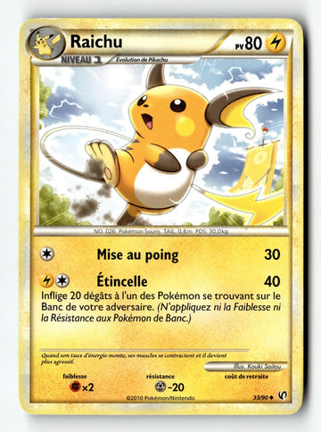 Pokemon Card Raichu LP Undaunted 33/90