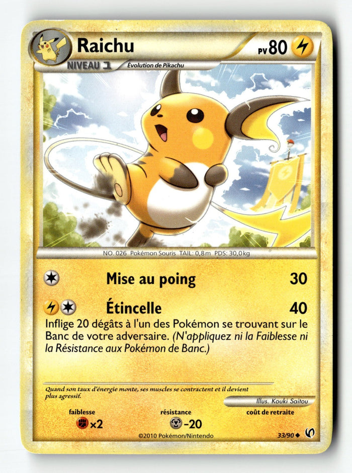 Pokemon Card Raichu LP Undaunted 33/90