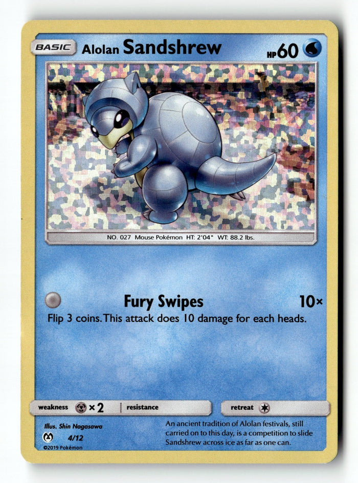 Pokemon Card Alolan Sandshrew - 4/12 Holo LP McDonald's Promos 2019 004/012