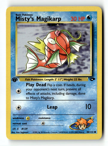 Pokemon Card Misty's Magikarp 1st Edition LP Gym Challenge 088/132