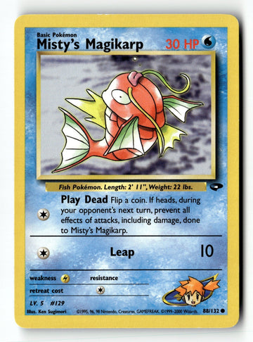Pokemon Card Misty's Magikarp Unlimited LP Gym Challenge 088/132