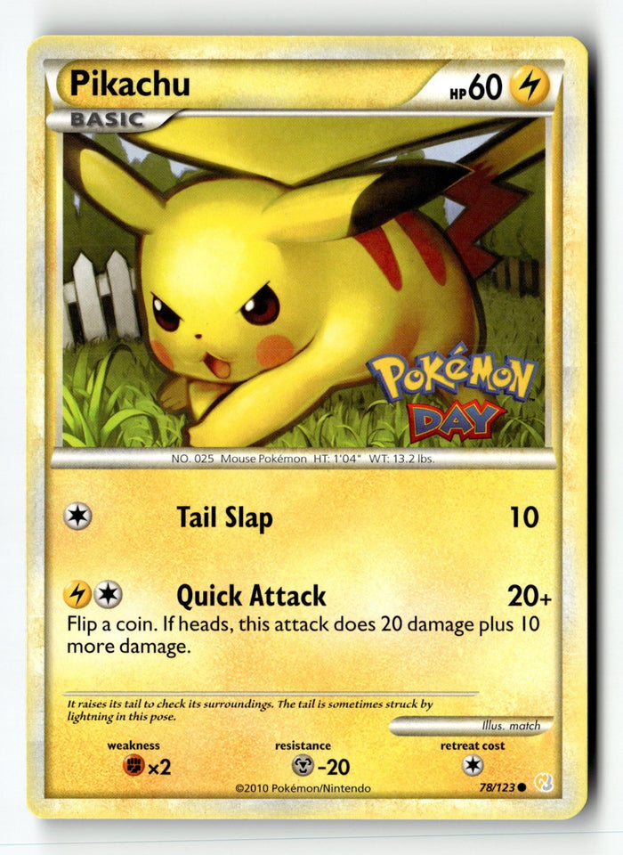 Pokemon Card Pikachu LP HeartGold SoulSilver POKEMON DAY 78/123