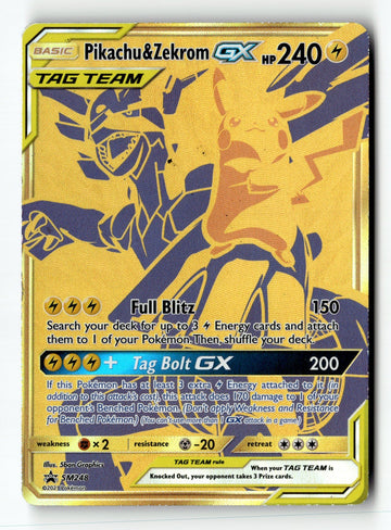 Pokemon Card Pikachu & Zekrom GX - Holo LP SM Promos SM248