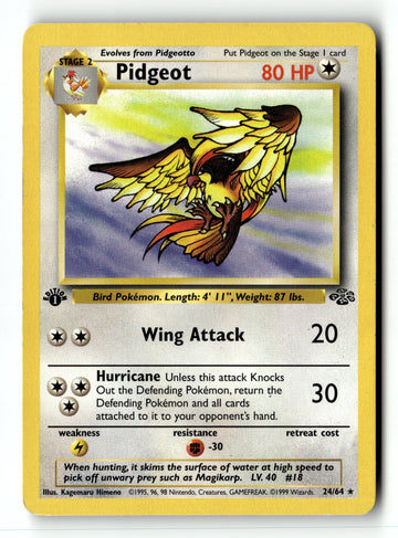 Pokemon Card Pidgeot (24) 1st Edition LP Jungle 24/64