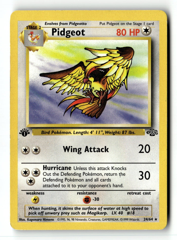 Pokemon Card Pidgeot (24) 1st Edition LP Jungle 24/64