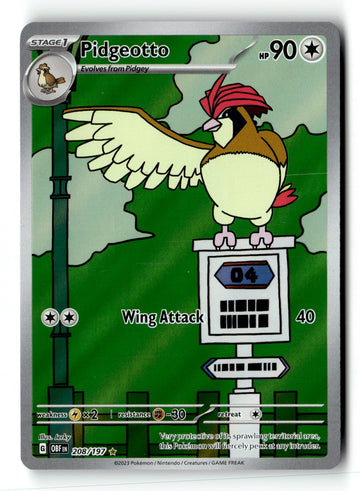 Pokemon Card Pidgeotto - Holo LP SV03: Obsidian Flames 208/197