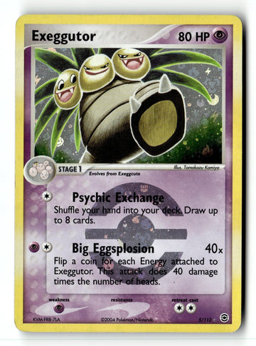 Pokemon Card Exeggutor Reverse Holo LP FireRed & LeafGreen 5/112