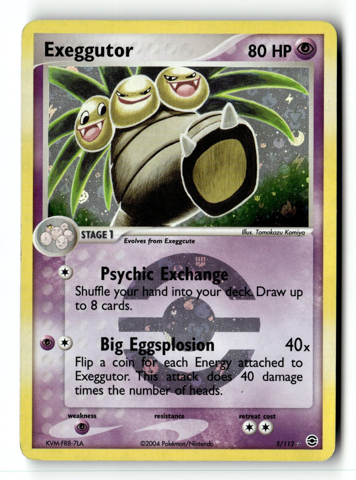 Pokemon Card Exeggutor Reverse Holo LP FireRed & LeafGreen 5/112
