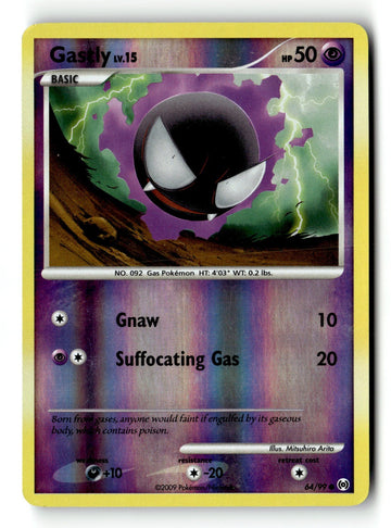 Pokemon Card Gastly (64) Reverse Holo LP Arceus 64/99