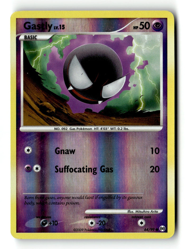 Pokemon Card Gastly (64) Reverse Holo LP Arceus 64/99