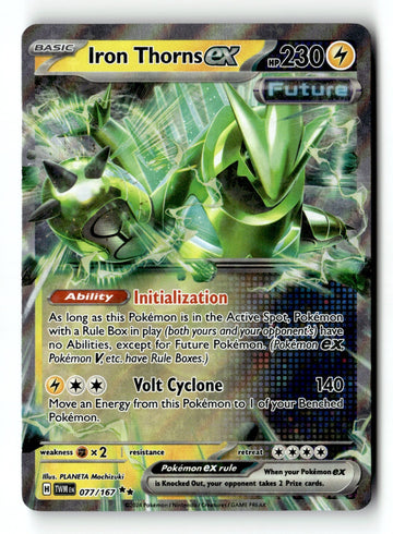 Pokemon Card Iron Thorns ex - Holo LP SV06: Twilight Masquerade 077/167