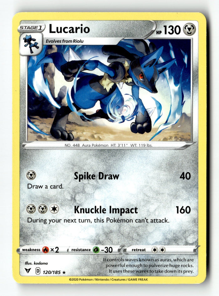 Pokemon Card Lucario LP SWSH04: Vivid Voltage 120/185
