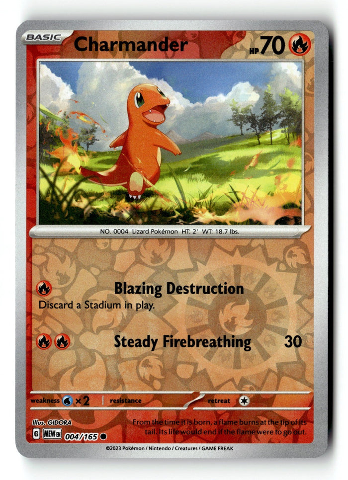 Pokemon Card Charmander - Reverse Holo LP SV: Scarlet & Violet 151 004/165