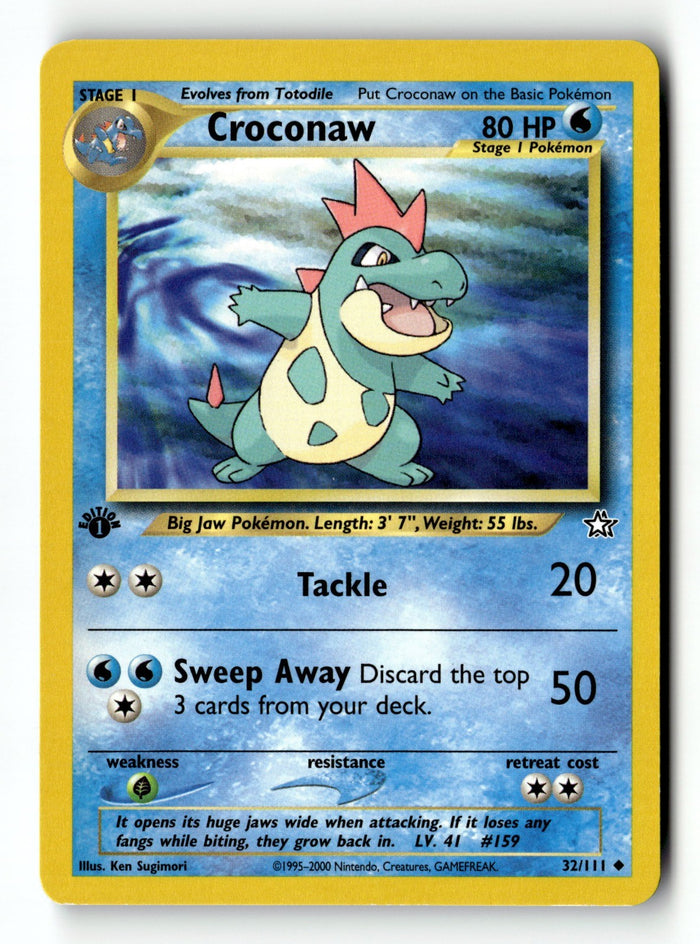 Pokemon Card Croconaw (32) 1st Edition LP Neo Genesis 032/111
