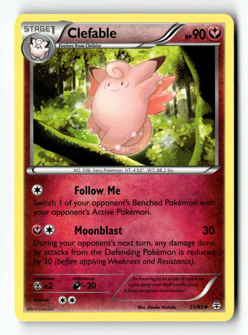 Pokemon Card Clefable LP Generations 51/83