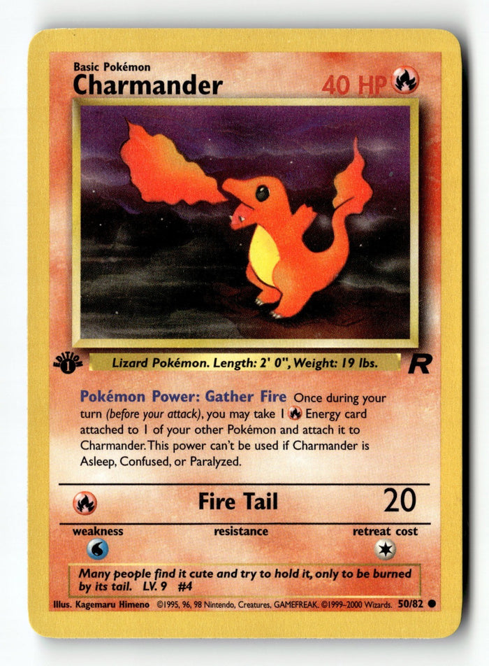 Pokemon Card Charmander 1st Edition LP Team Rocket 50/82