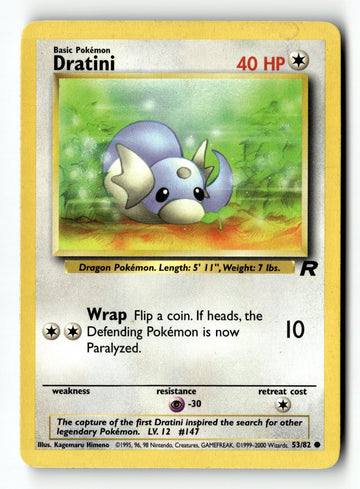 Pokemon Card Dratini Unlimited LP Team Rocket 53/82