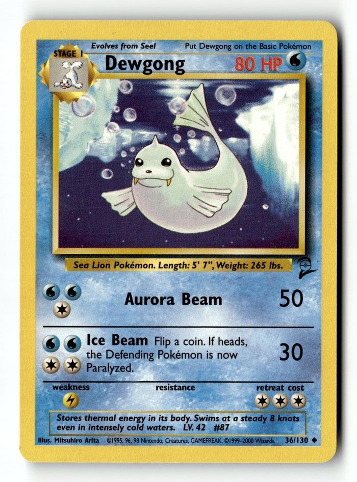 Pokemon Card Dewgong LP Base Set 2 036/130