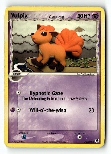 Pokemon Card Vulpix LP EX Dragon Frontiers 70/101