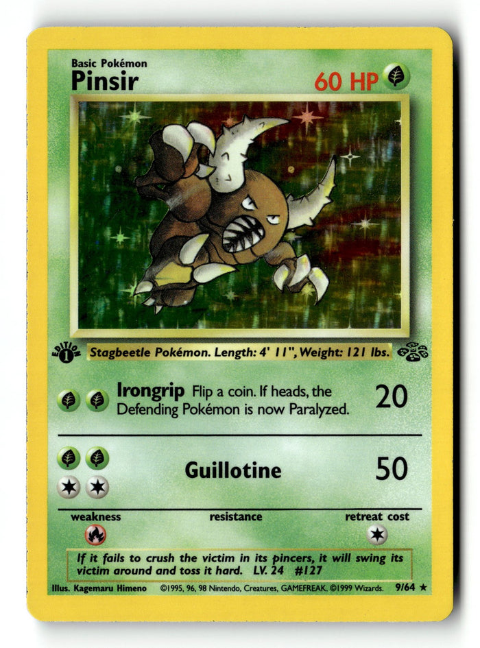 Pokemon Card Pinsir 1st Edition Holo LP Jungle 9/64