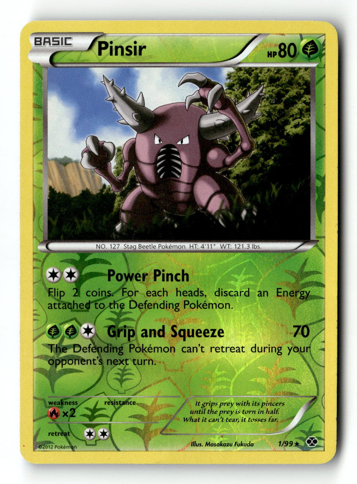 Pokemon Card Pinsir Reverse Holo LP Next Destinies 1/99
