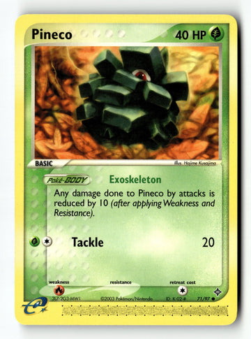 Pokemon Card Pineco Normal LP Dragon 71/97