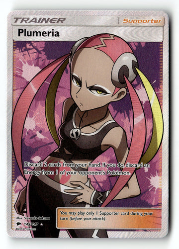 Pokemon Card Plumeria (Full Art) Holo LP SM - Burning Shadows 145/147