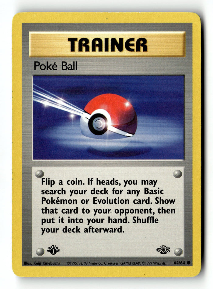 Pokemon Card Poke Ball 1st Edition LP Jungle 64/64