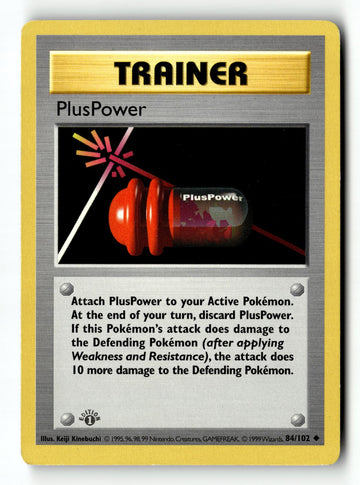 Pokemon Card PlusPower 1st Edition LP Base Set (Shadowless) 084/102