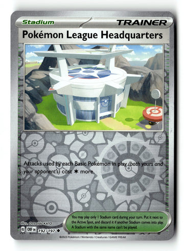 Pokemon Card Pokemon League Headquarters Reverse Holo LP Obsidian Flames 192/197