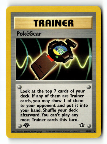 Pokemon Card PokeGear 1st Edition LP Neo Genesis 88/111