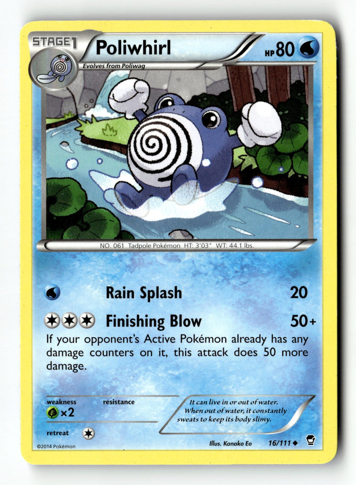 Pokemon Card Poliwhirl Normal LP XY - Furious Fists 16/111