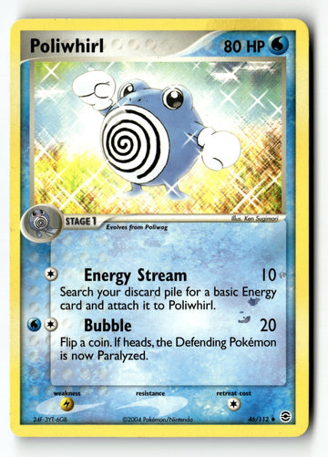 Pokemon Card Poliwhirl Normal LP FireRed & LeafGreen 46/112