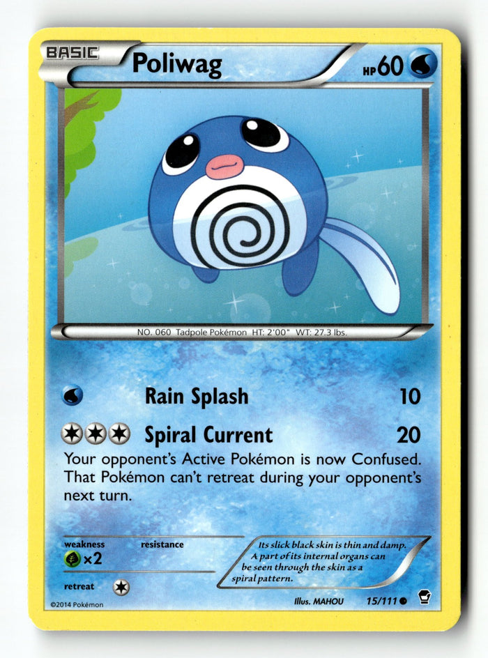 Pokemon Card Poliwag Normal LP XY - Furious Fists 15/111