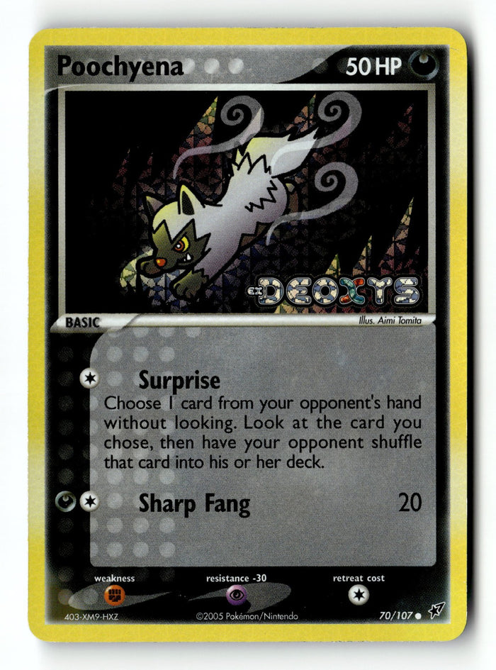 Pokemon Card Poochyena Reverse Holo LP Deoxys 70/107