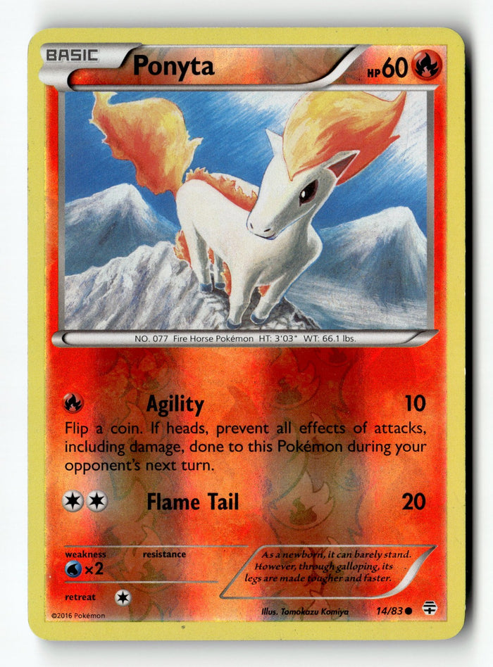 Pokemon Card Ponyta Reverse Holo LP XY - Flashfire 14/106