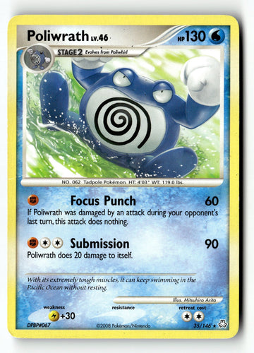 Pokemon Card Poliwrath Normal LP Legends Awakened 35/146