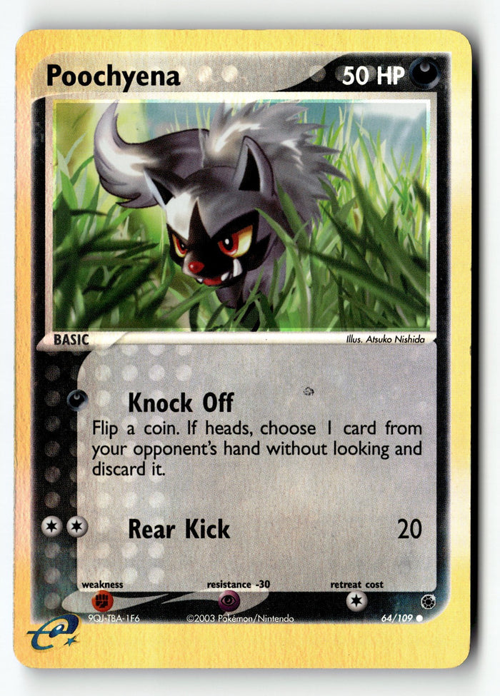 Pokemon Card Poochyena - Reverse Holo LP Ruby and Sapphire 64/109