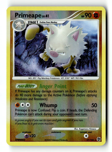 Pokemon Card Primeape Reverse Holo LP Great Encounters 27/106