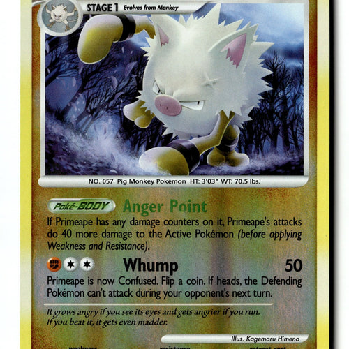 Pokemon Card Primeape Reverse Holo LP Great Encounters 27/106