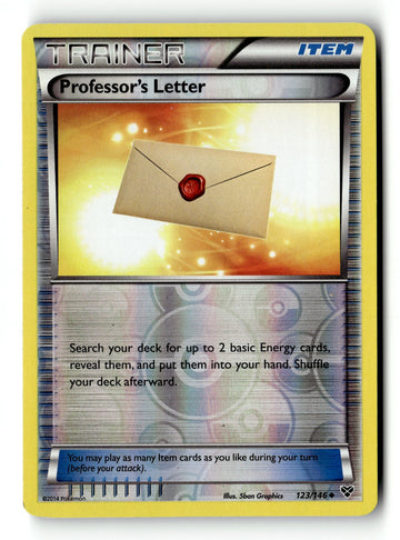 Pokemon Card Professor's Letter Reverse Holo LP XY Base Set 123/146