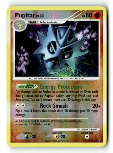 Pokemon Card Pupitar Reverse Holo LP Stormfront 47/100