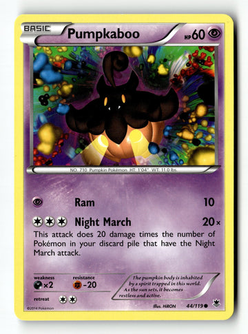 Pokemon Card Pumpkaboo Normal LP XY - Phantom Forces 44/119