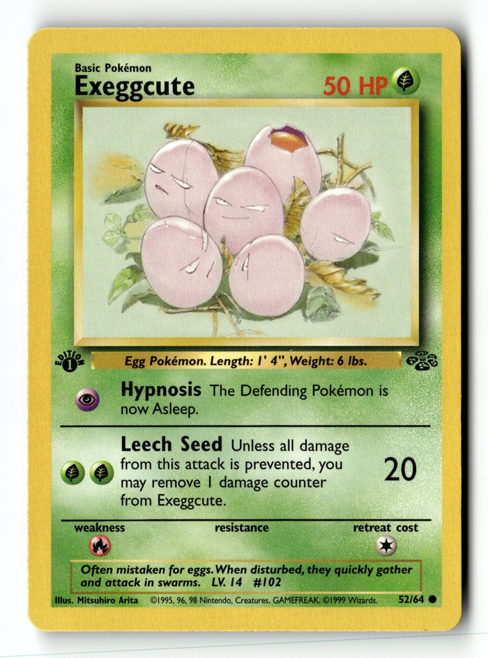 Pokemon Card Exeggcute 1st Edition LP Jungle 52/64