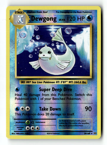 Pokemon Card Dewgong Reverse Holo LP XY - Evolutions 29/108