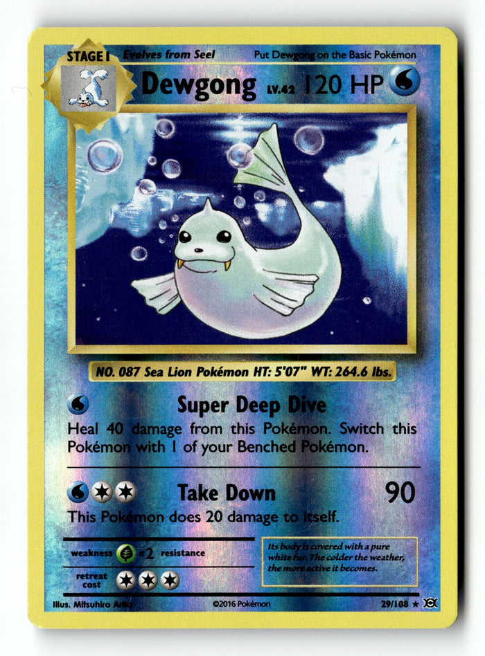 Pokemon Card Dewgong Reverse Holo LP XY - Evolutions 29/108