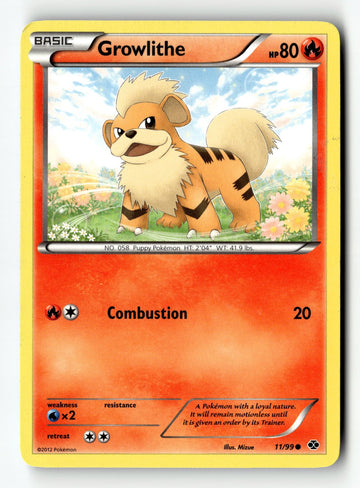 Pokemon Card Growlithe (11) LP Next Destinies 11/99