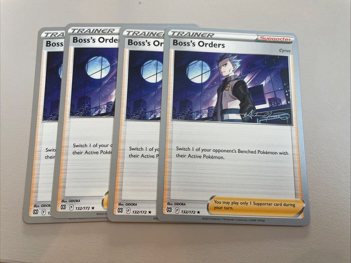 Pokemon world Championship Boss’s Orders X4 132/172 22 limited Purple
